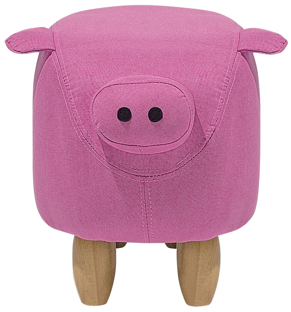 Pouf in tessuto rosa PIGGY Beliani