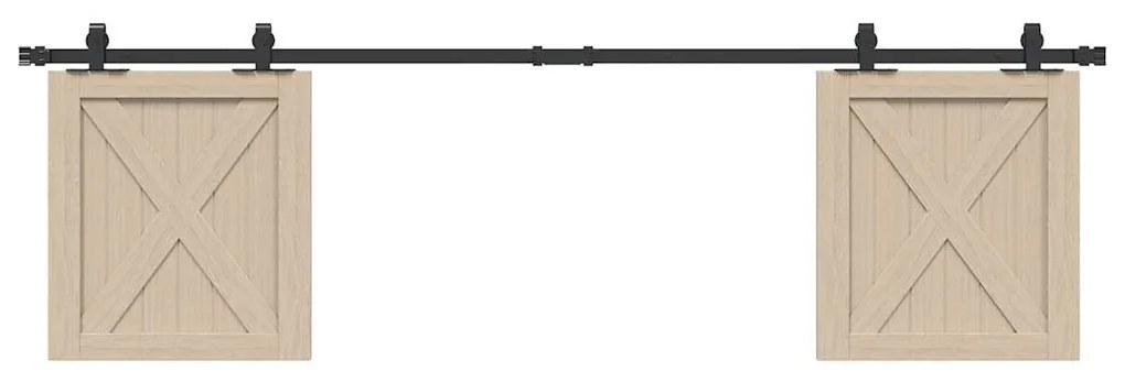 Kit Anta Scorrevole Per Armadio 183 Cm İn Acciaio Al Carbonio /
