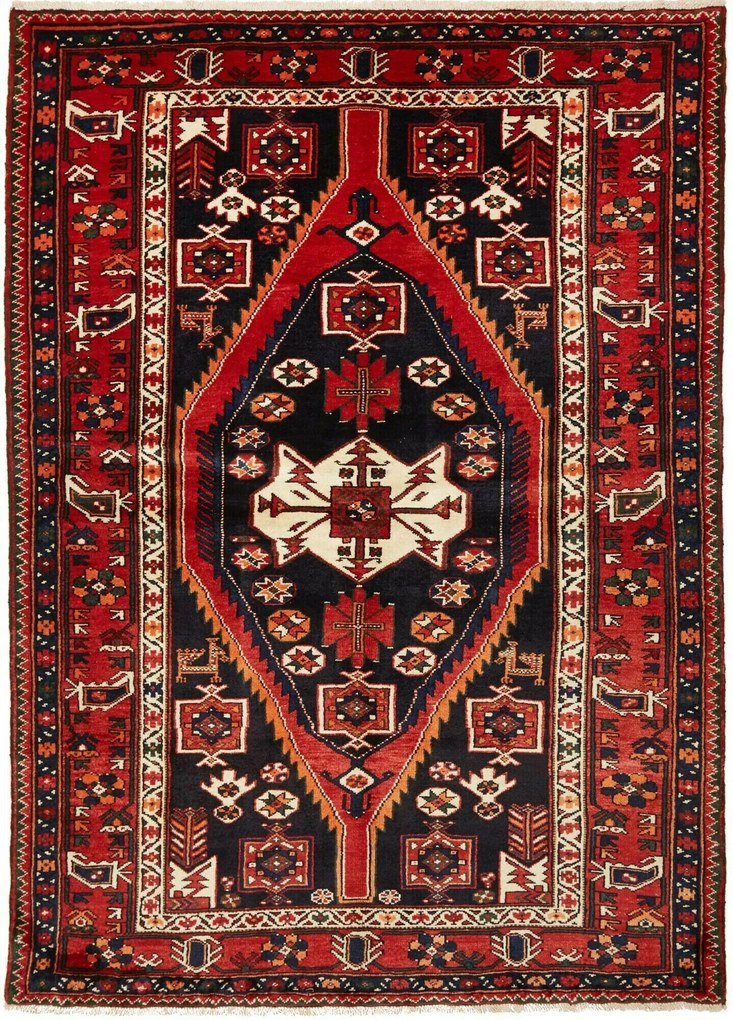 Hamedan Tappeto 220x150 (Iran) Annodato A Mano