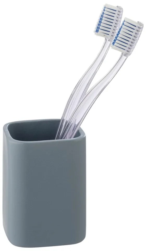 Tazza in ceramica blu per spazzolini da denti Hexa - Wenko