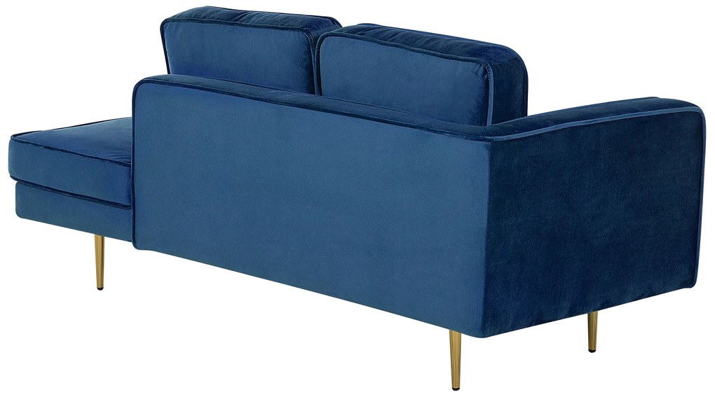 Chaise longue velluto blu marino sinistra MIRAMAS Beliani