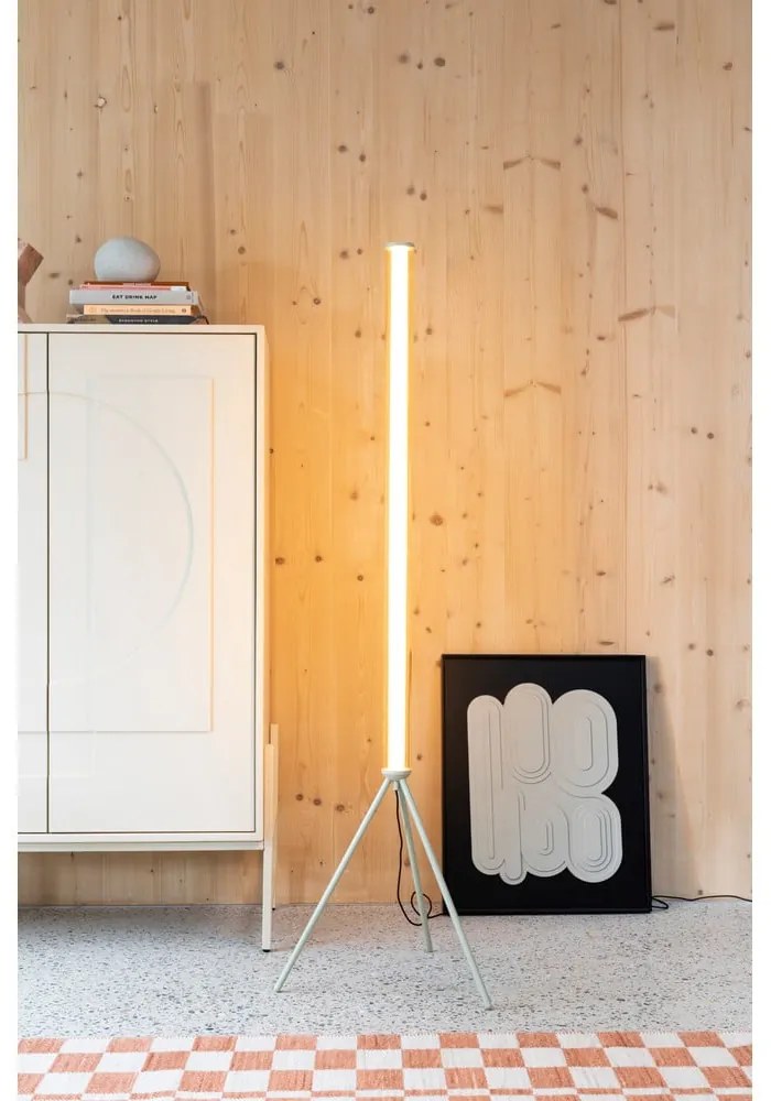 Lampada da terra LED beige con paralume in vetro con intensità regolabile (altezza totale 156 cm) Scotty – Zuiver