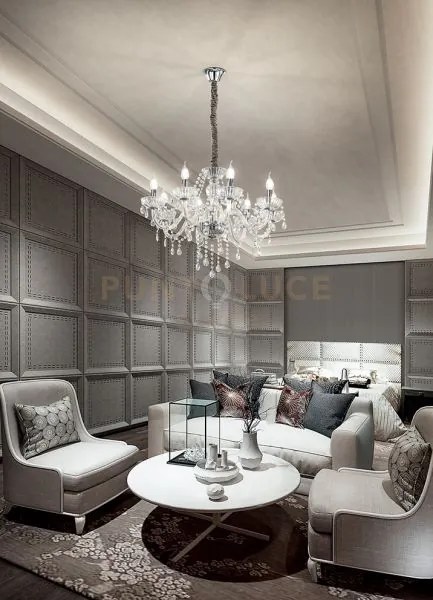 Sospensione in metallo e vetro trasparente venezia 8 luci attacco e...