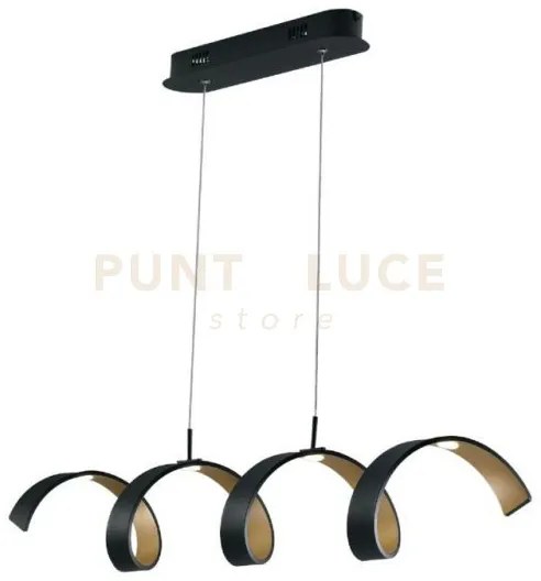 Lampadario a sospensione spirale led helix nera e oro 20w 1680lm 30...