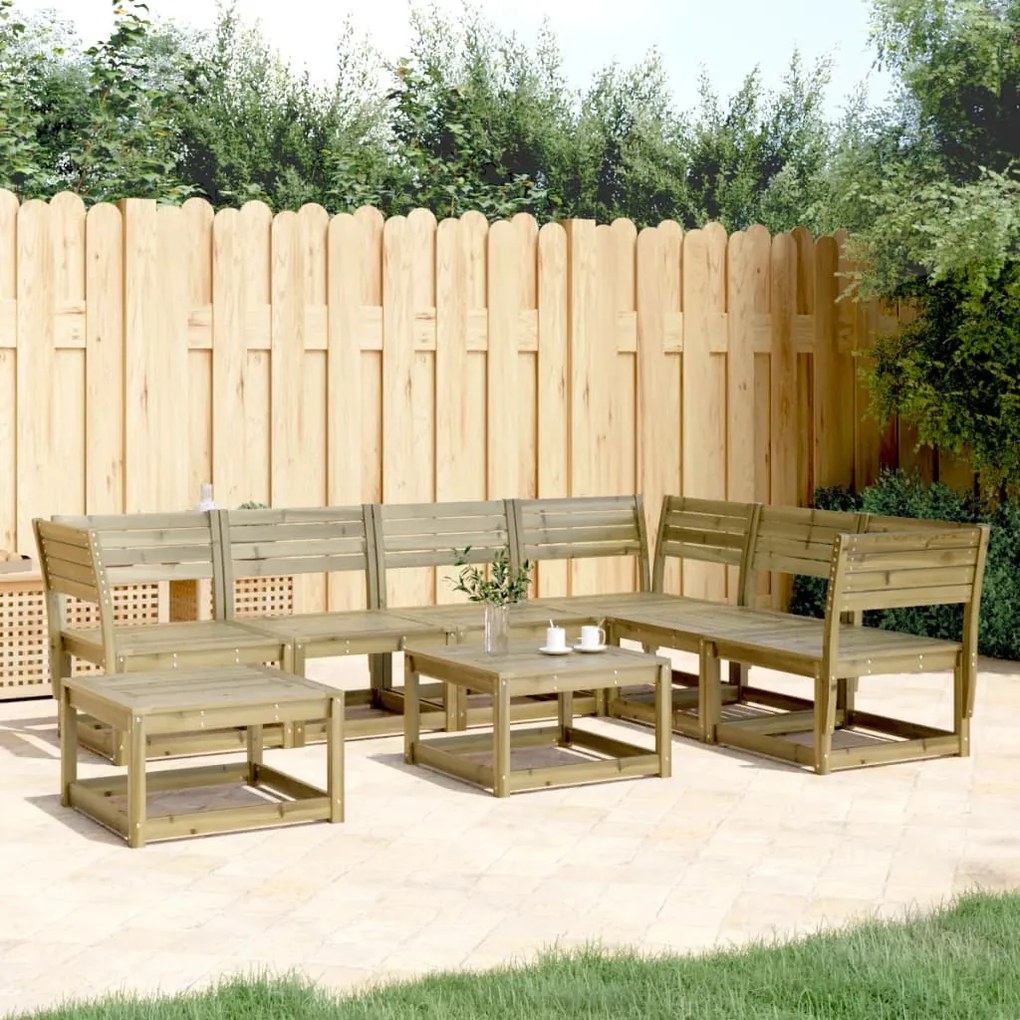 Set Salotto da Giardino 7 pz in Legno Impregnato di Pino