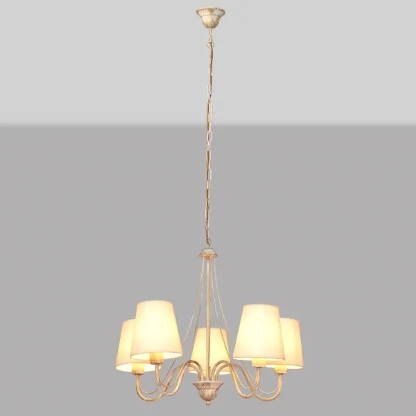 Lampadario a sospensione con catena MALBO 5xE27/15W/230V beige