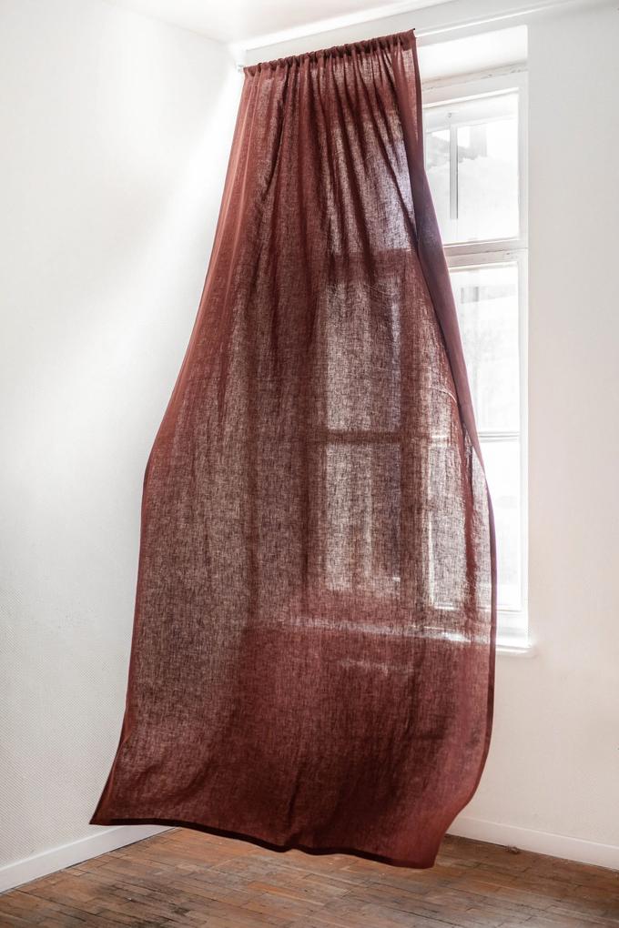 Tenda in lino con tasca per aste - 53x90" / 135x229cm Dusty Rose