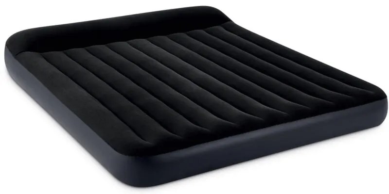 Intex 64144 - Materasso Gonfiabile Dura-Beam Pillow Rest Classic Matrimoniale King, PVC, Nero, 183x203x25 cm