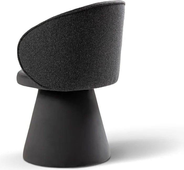 Poltrona grigio scuro con rivestimento in velluto Inez – Micadoni