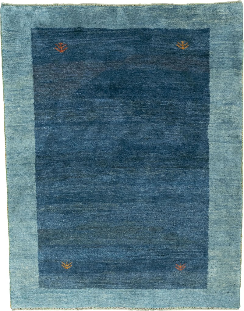 Gabbeh Tappeto 120 x 150 Blu (Iran) Annodato A Mano