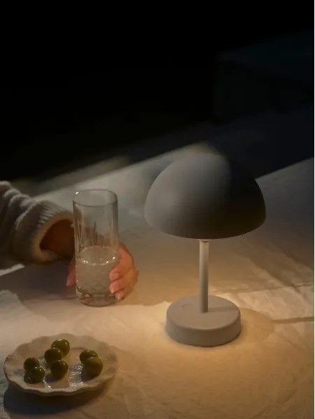 Nordlux - Lampada da tavolo ricaricabile dimmerabile per esterni ELLEN LED/2,8W/3,7V IP44 grigio