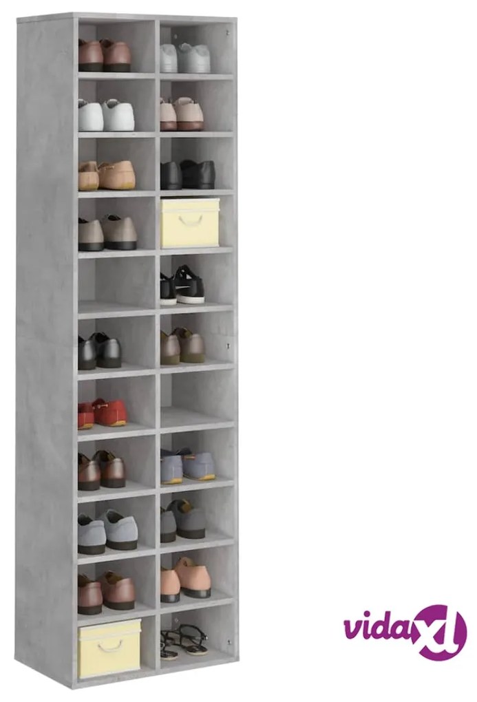 vidaXL Scarpiera Grigio Cemento 54x34x183 cm in Truciolato