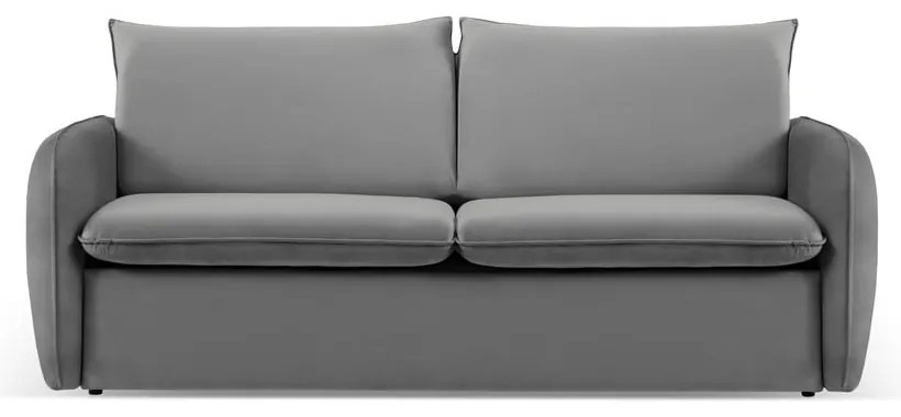 Divano letto in velluto grigio 214 cm Vienna - Cosmopolitan Design