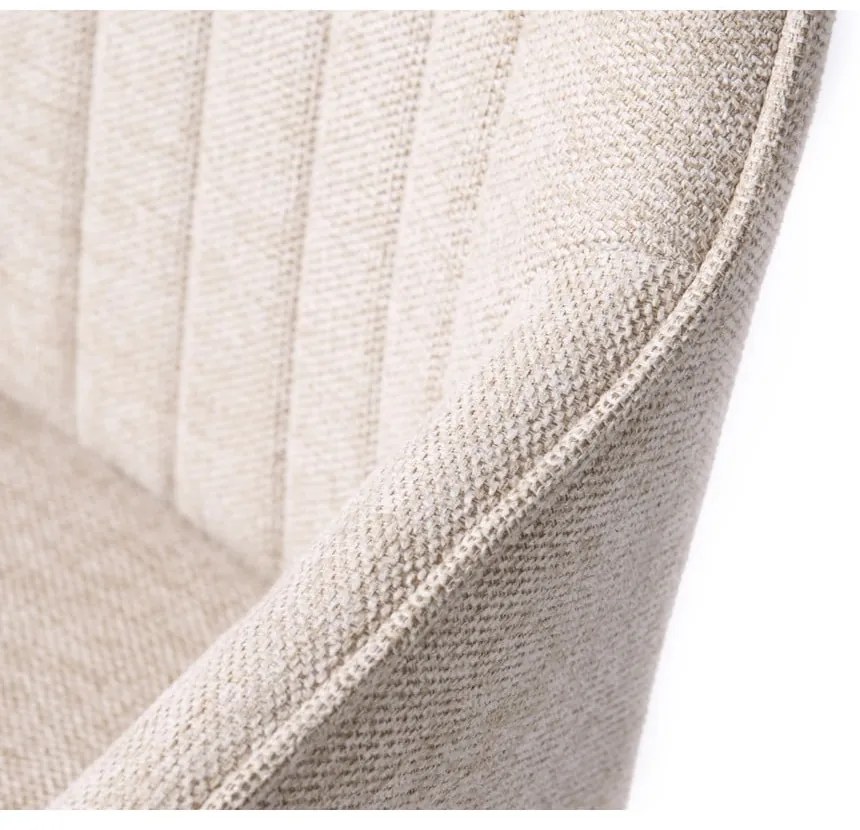 Sedia da pranzo beige in imbottito con braccioli Nolan – Unique Furniture