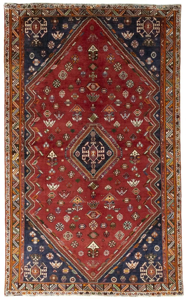 Shiraz Tappeto 170x280 Rosso (Iran) Annodato A Mano