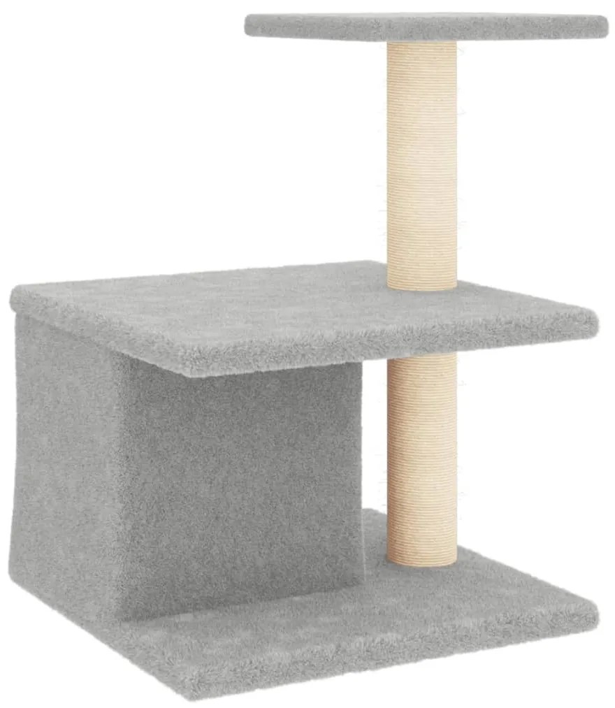 Albero per gatti con tiragraffi in sisal grigio chiaro 48 cm
