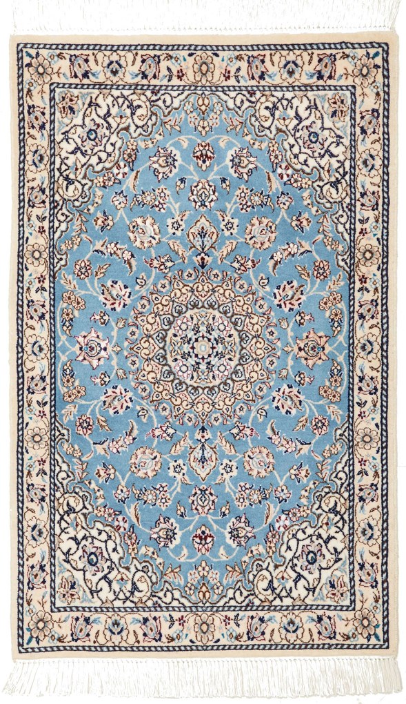 Nain Tappeto 60 x 100 Blu (Iran) Annodato A Mano