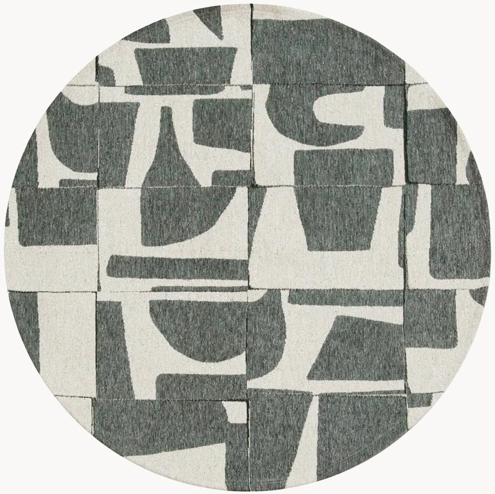 Tappeto rotondo jacquard lavabile da interno-esterno Papercut
