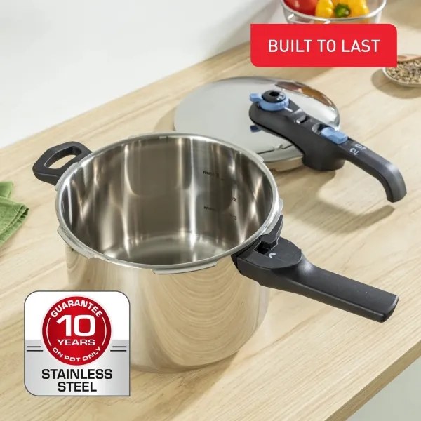 Tefal - Pentola a pressione 6 l SECURE TRENDY acciaio inossidabile