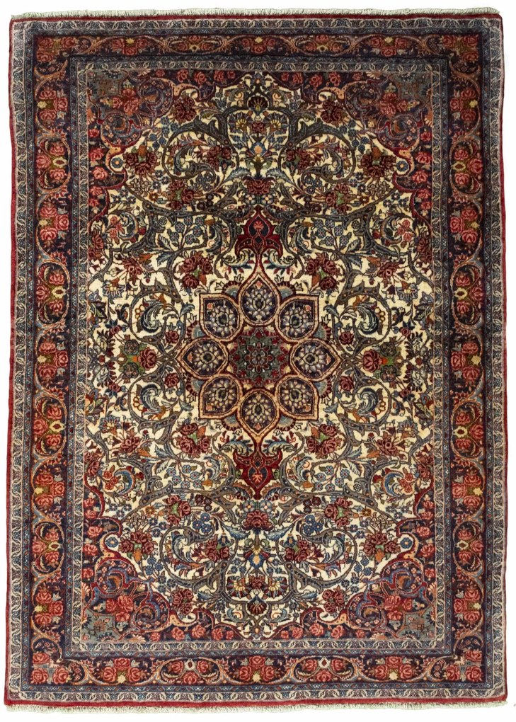 Bidjar Tappeto persiano 120x160 Beige (Iran) Annodato A Mano