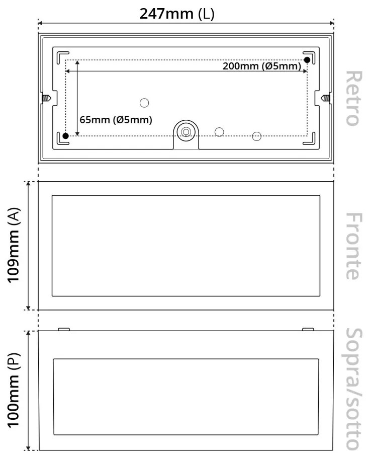 Applique Flute Design - E27 Grigio per Esterni IP65 Base E27