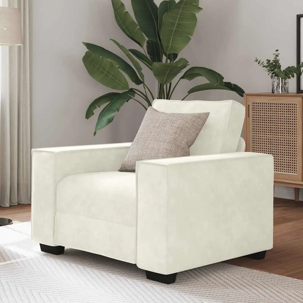Divano Sedia Crema 60 Cm Velluto /