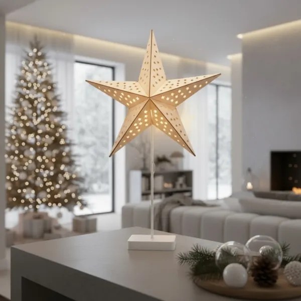 Brilagi - Decorazione natalizia a LED, stella 62x40 cm, alimentazione 3xAA