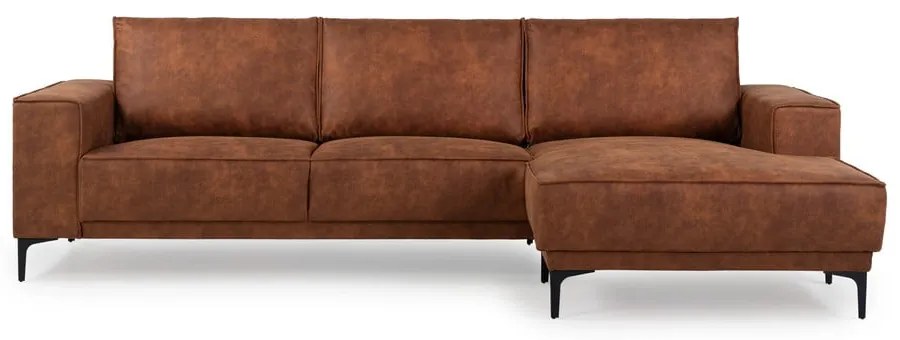 Divano angolare in similpelle marrone cognac (angolo destro) Copenhagen - Scandic
