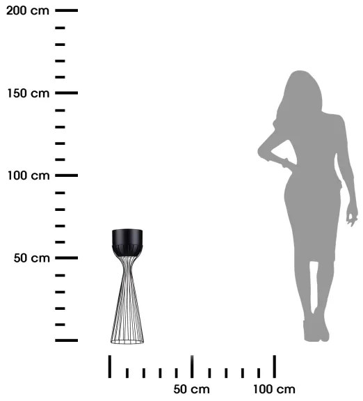 Vaso da fiori in metallo LOFT 68x20 cm nero