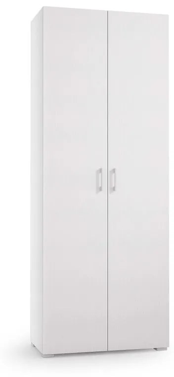 Scarpiera mobile multiuso 2 ante doppia profondità L 73 x H 195 x P 35 cm 21 paia, bianco