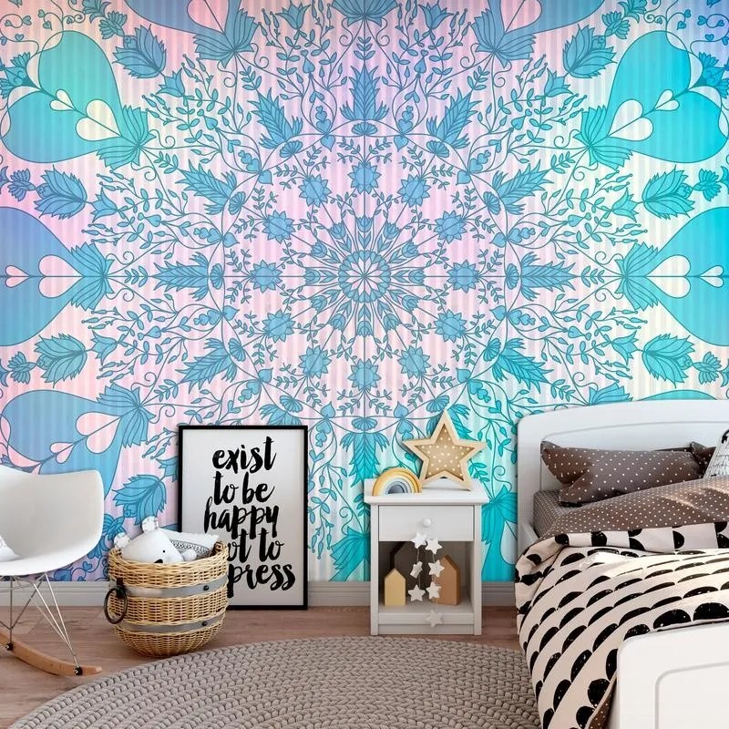 Fotomurale adesivo Girly Mandala (Blue)