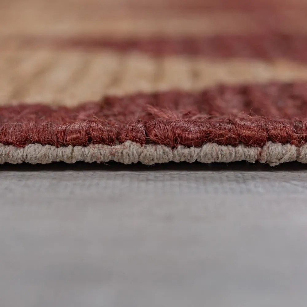 Tappeto color terracotta in misto iuta tessuto a mano 160x230 cm Effie Diamond – Flair Rugs