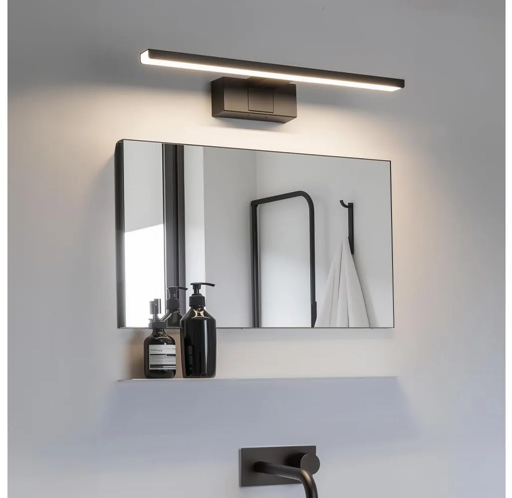 Aigostar - Illuminazione per specchio da bagno a LED 8W/230V 4000K 40 cm IP44 nero