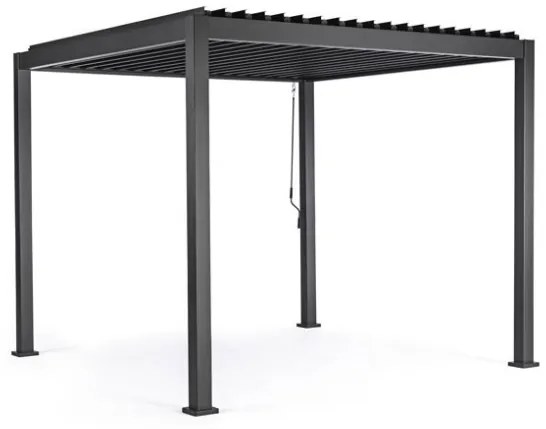 Pergola Bioclimatica 3x3 In Alluminio Con Lamelle Orientabili Antracite Pacific Bizzotto