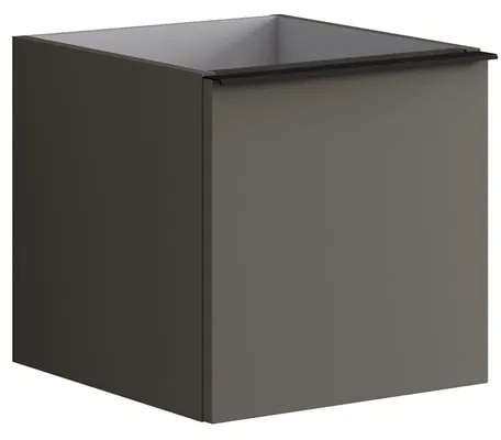 Armadietto bagno a terra Pixel 2 cassetti P 45.5 x L 40 x H 40 cm laccato grigio carbone