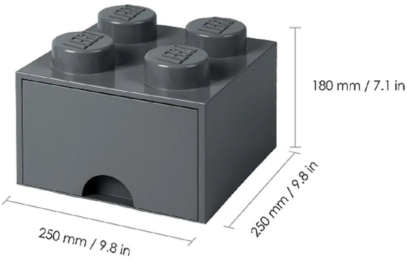 Contenitore per bambini grigio scuro con cassetto - LEGO®