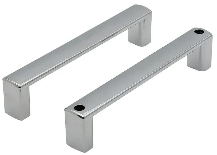 Set maniglie per porta doccia dentro-fuori cromate design squadrato