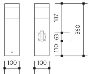 Lampada da esterno con sensore e presa GARD 1xE14/60W/230V IP44