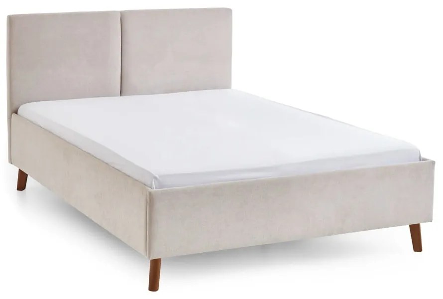 Letto matrimoniale imbottito beige con rete inclusa 140x200 cm Piano – Meise Möbel