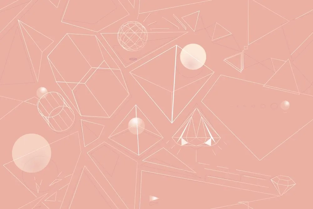 Carta da parati autoadesiva – Motivi geometrici rosa