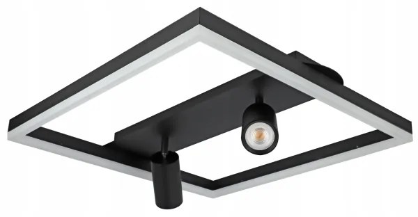 LED Plafoniera LED/38W/230V + 2xGU10/30W nera
