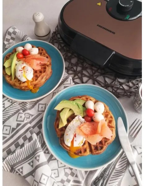 Heinner HWF-1000CR - Piastra per waffle 1000W/230V nera/rosa oro