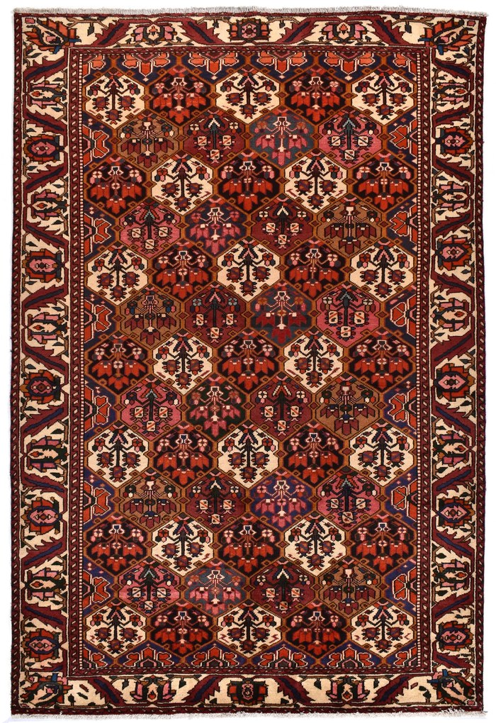 Bakhtiar Tappeto 290x200 Rosso (Iran) Annodato A Mano