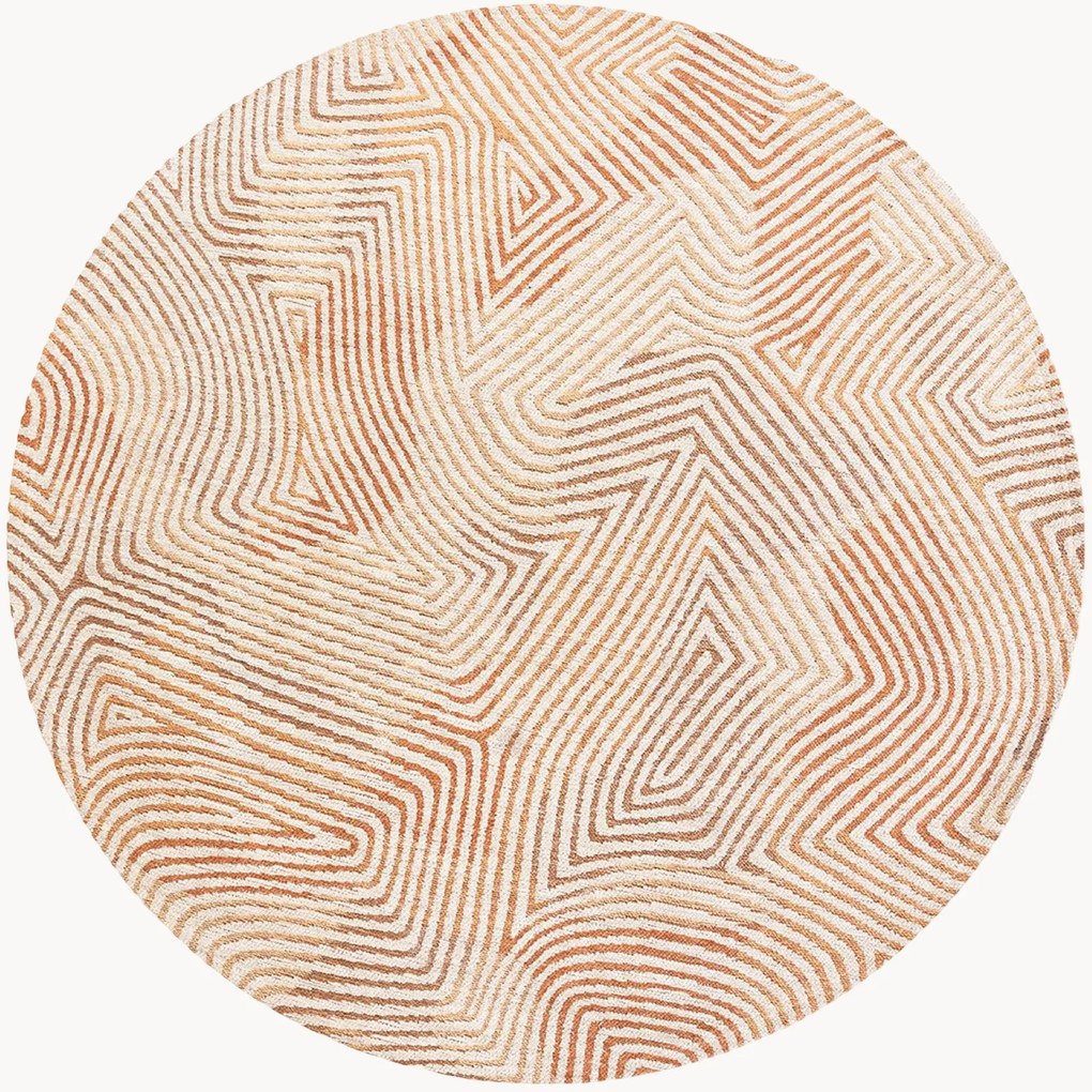 Tappeto rotondo jacquard lavabile da interno-esterno Coral