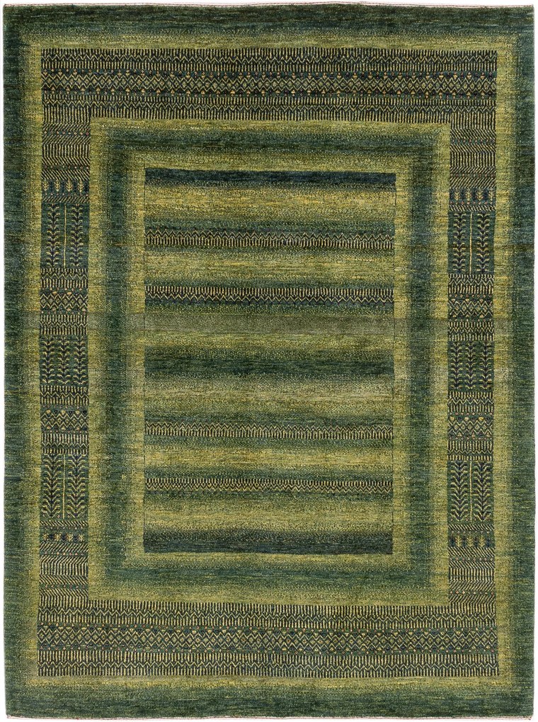Loribaft Tappeto 230x180 Verde (Iran) Annodato A Mano