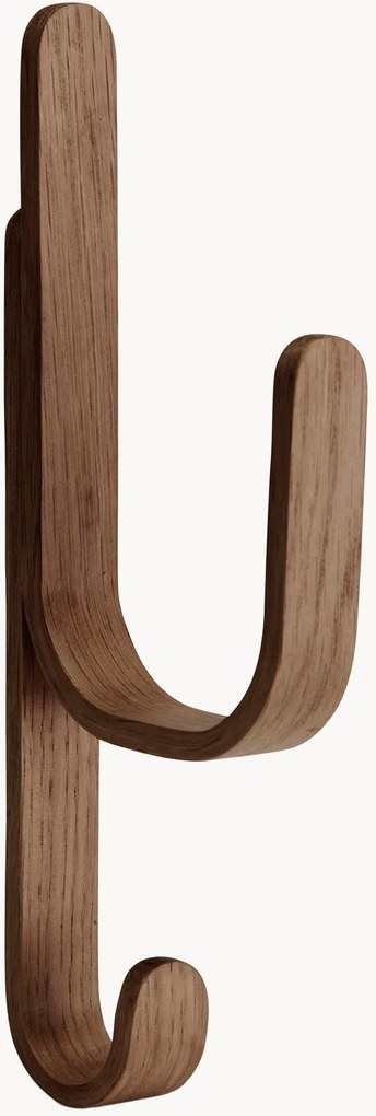 Gancio appendiabiti in legno di quercia fatto a mano Woody