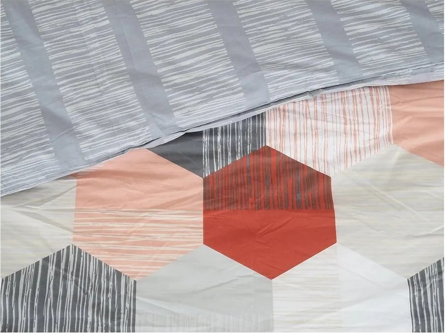 Set copripiumino e federa grigio in crêpe per letto singolo 140x200 cm Honey Comb – B.E.S.