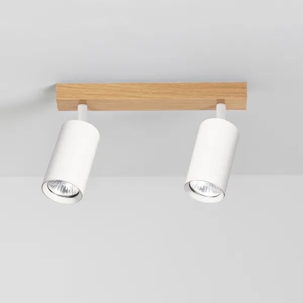 Brilagi - Faretto SELE 2xGU10/30W/230V bianco/effetto rovere