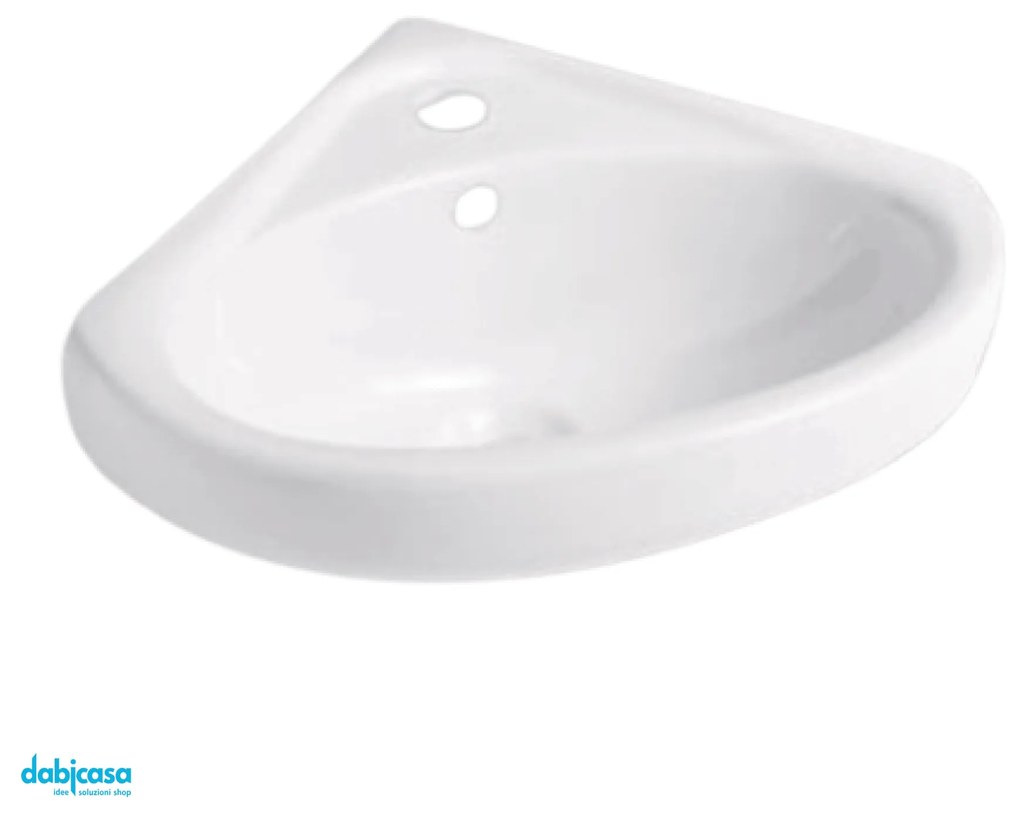 Alice Ceramica "Sleepy" Lavabo Angolare Da 31,5x31,5 Cm Finitura Bianco Lucido