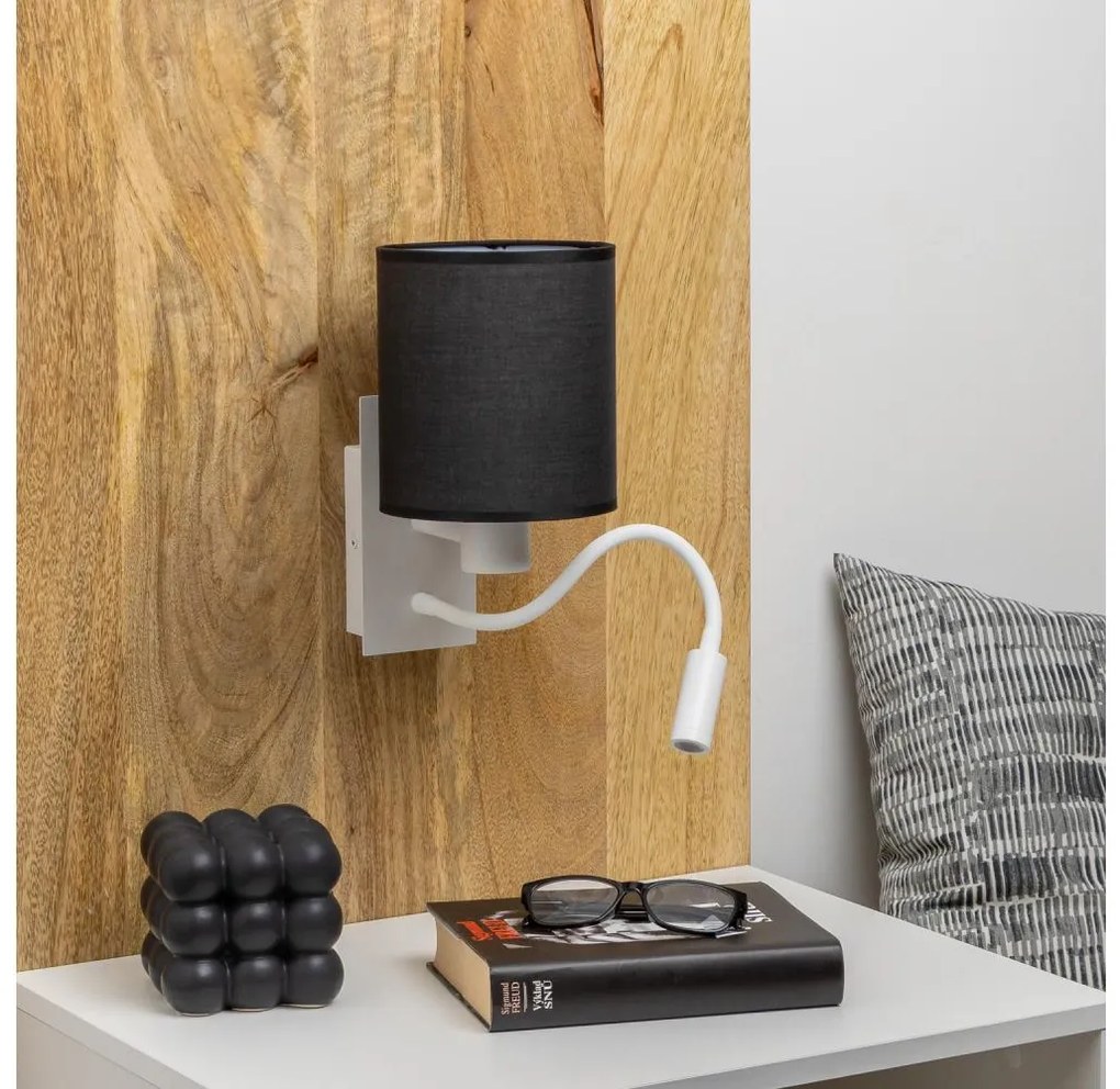 Brilagi - Applique a LED NUBILA 1xE27/25W/230V + LED/3W bianco/nero